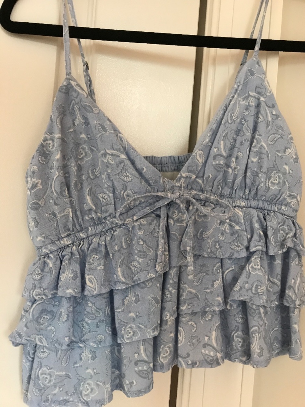 Hollister light blue cropped top.